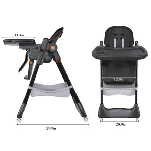Leavader Adjustable Baby High Chair 0-6 Years, Black