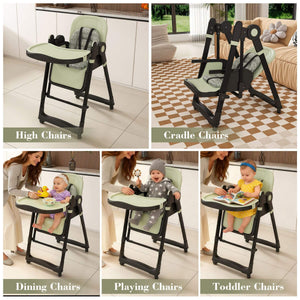 Leavader Adjustable Baby High Chair 0-6 Years, Dark Green
