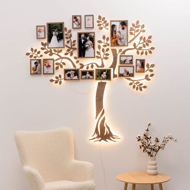 Wooden Led Family Tree - Starlight (B2B)