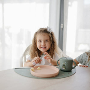 Mushie Snack Cup silicone spill-proof two handles
