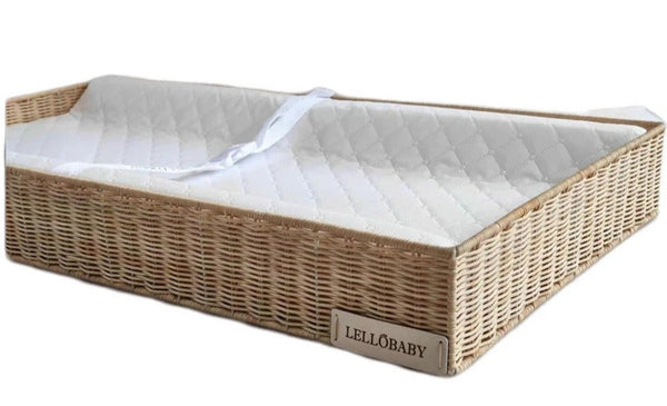 LELLobaby™ X Hampton BABY Rattan Wicker Changing Tray - stylish and functional baby changing solution.