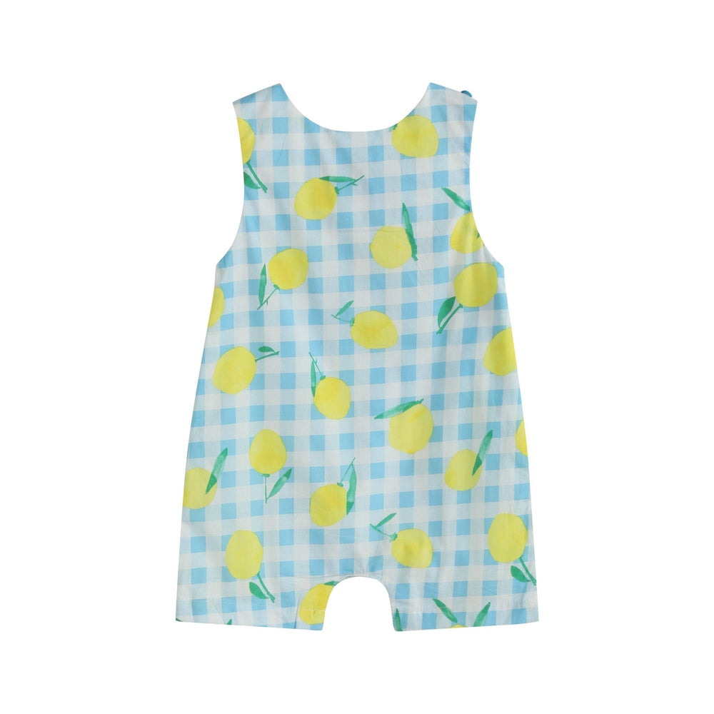 Lemon Smocked Shortalls