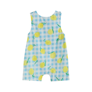 Lemon Smocked Shortalls