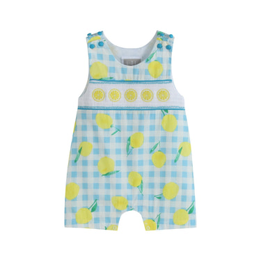 Lemon Smocked Shortalls - MOOGCO Baby