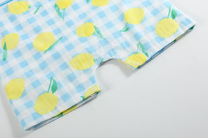 Lemon Smocked Shortalls