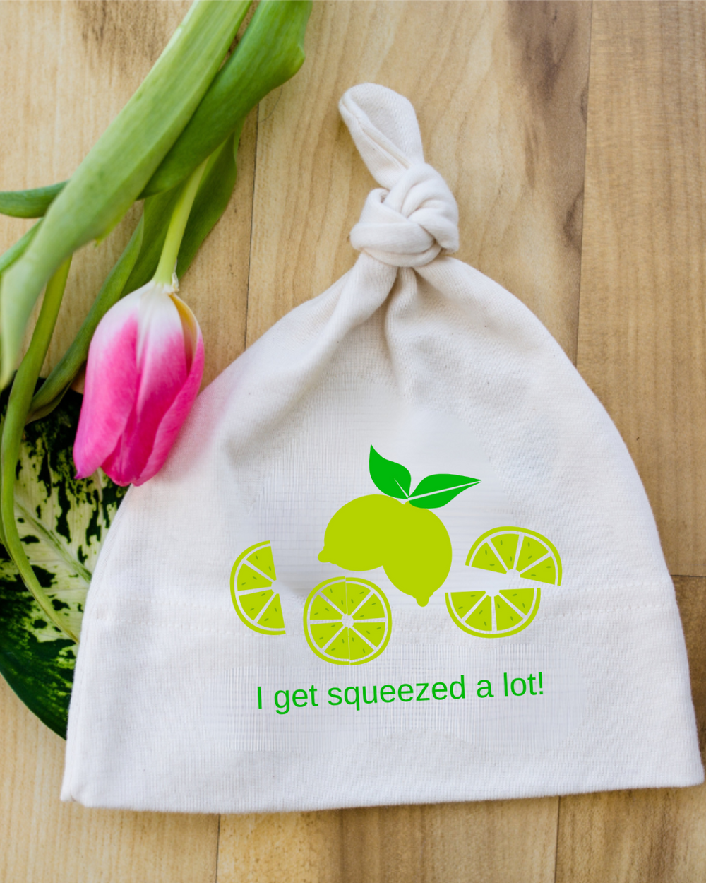 Lemon "I Get Squeezed A Lot" Baby Hat | Organic Cotton