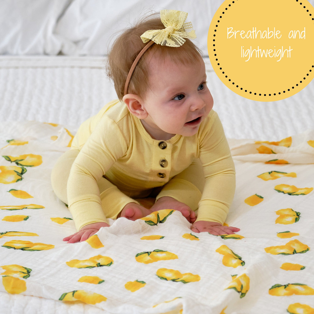 When Life Hands You Lemons Baby Muslin Swaddle Blanket - MOOGCO Baby