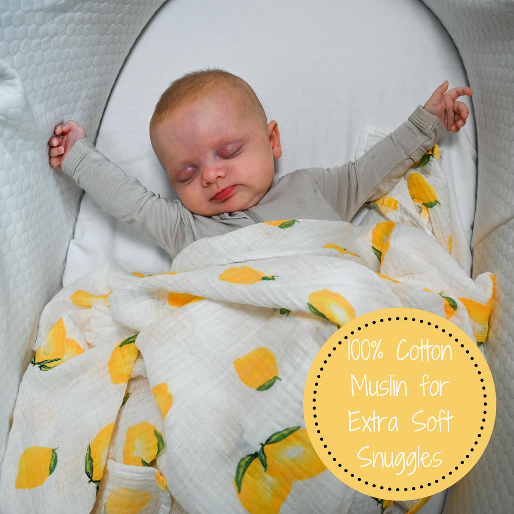 When Life Hands You Lemons Baby Muslin Swaddle Blanket - MOOGCO Baby