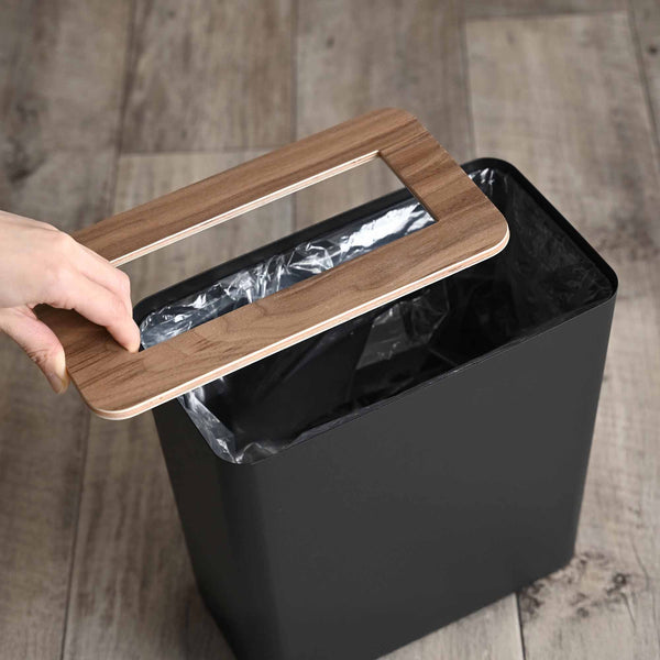 Trash Can - Rectangle - Steel + Wood