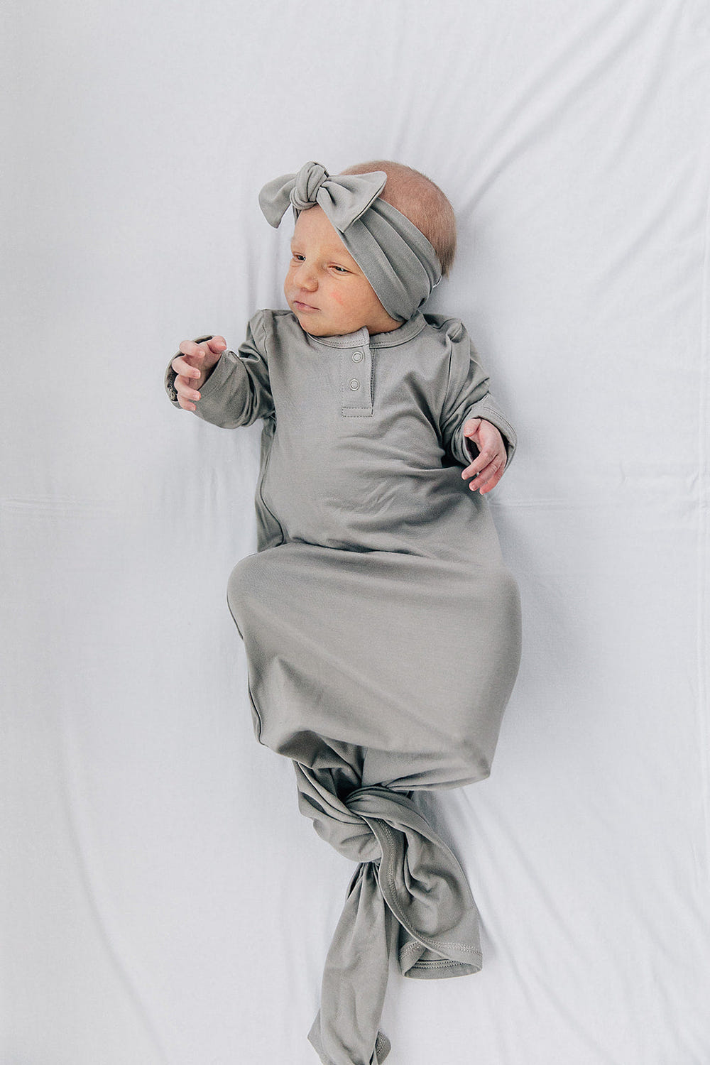 Stone Bamboo Knot Gown - MOOGCO Baby