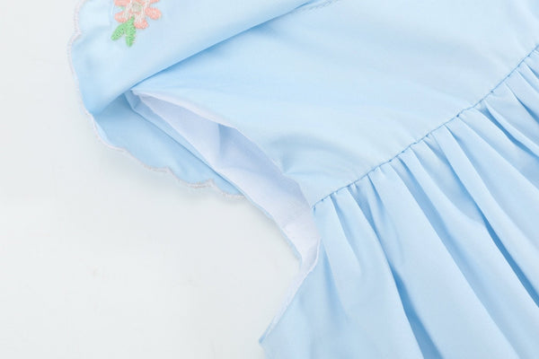 Light Blue Bunny and Flowers Dress