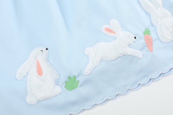 Light Blue Bunny and Flowers Dress