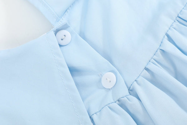 Light Blue Bunny and Flowers Dress