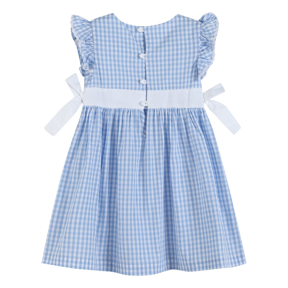 Light Blue Gingham A-Line Dress - MOOGCO Baby