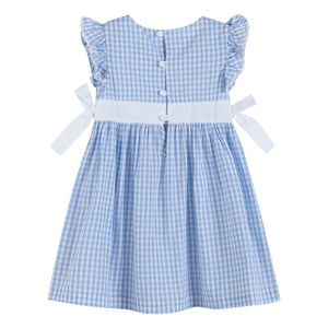 Light Blue Gingham A-Line Dress