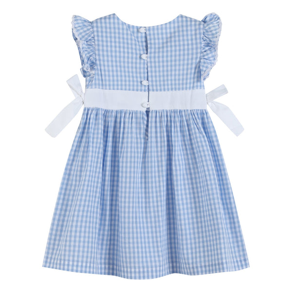 Light Blue Gingham A-Line Dress