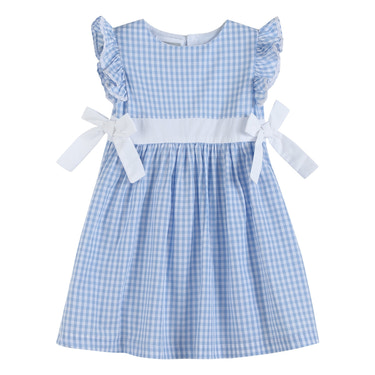 Light Blue Gingham A-Line Dress - MOOGCO Baby