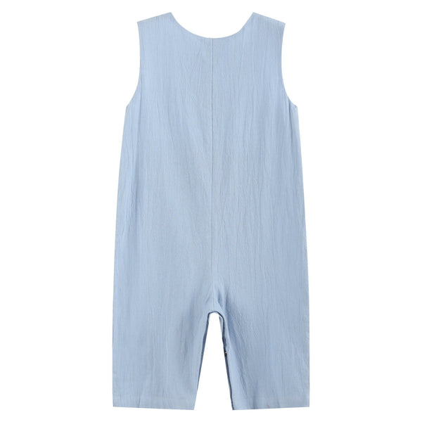 Light Blue Nativity Smocked Overalls
