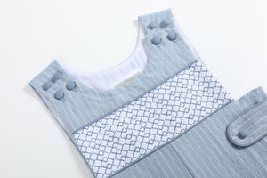 Light Blue Pinstripe Smocked Jon Jons