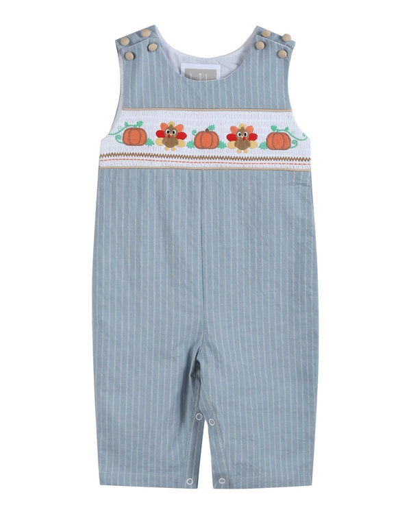 Light Blue Pinstripe Turkey Smocked Longall