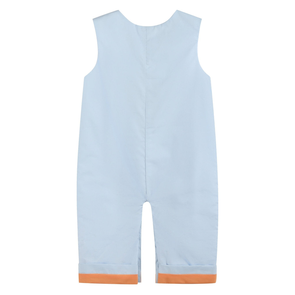 Light Blue Pumpkin Applique Overalls