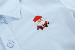 Light Blue Santa Dress Shirt