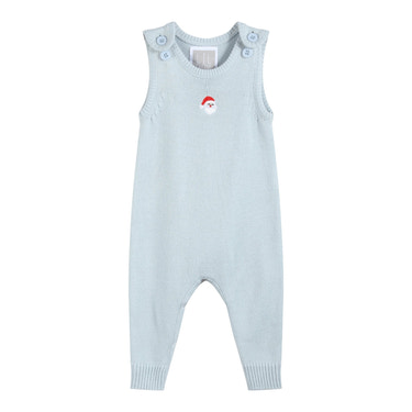 Light Blue Santa Knit Romper