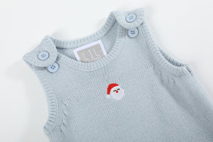 Light Blue Santa Knit Romper