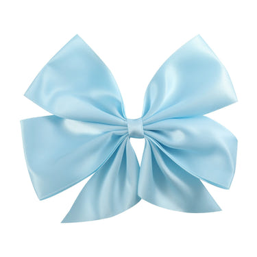 Light Blue Satin Large Bow Hair Clip - MOOGCO Baby