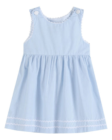 Light Blue Seersucker A-Line Dress