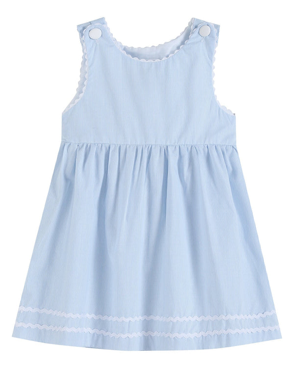 Light Blue Seersucker A-Line Dress
