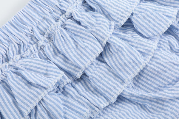 Light Blue Seersucker Turtle 2pc Bloomer Set