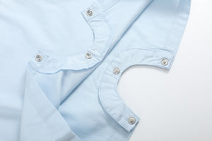 Light Blue USA Flag Smocked Shortalls