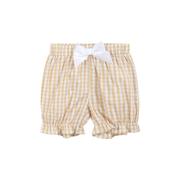 Light Brown Gingham Pumpkin Vine Dress and Bloomer Set