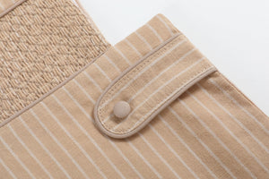 Light Brown Pinstripe Smocked Jon Jons