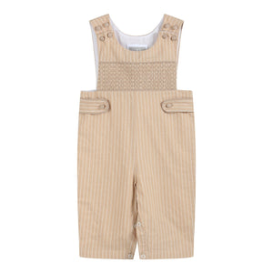 Light Brown Pinstripe Smocked Jon Jons