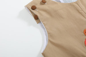 Light Brown Pumpkin Football Truck Overalls