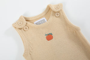 Light Brown Pumpkin Knit Romper