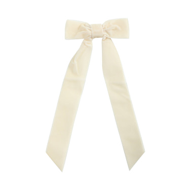 Light cream long tails hair bow for babies, perfect hair accessory for stylish little ones.
