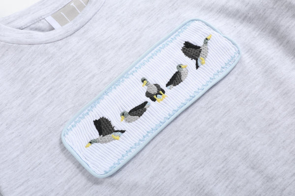 Light Gray Mallard Smocked Shirt and Shorts