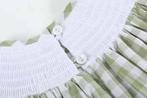 Light Green Alligator Smocked Bishop Dress