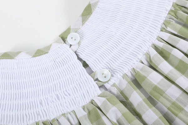 Light Green Alligator Smocked Bishop Dress