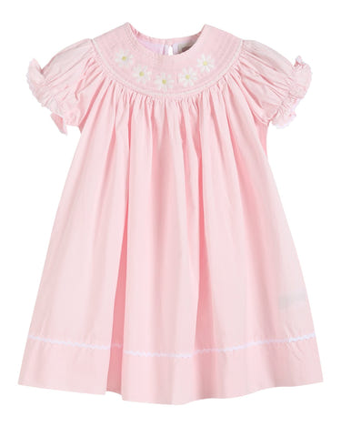 Light Pink Daisy Smocked Bishop Dress