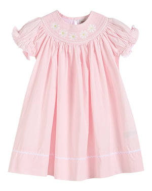 Light Pink Daisy Smocked Bishop Dress