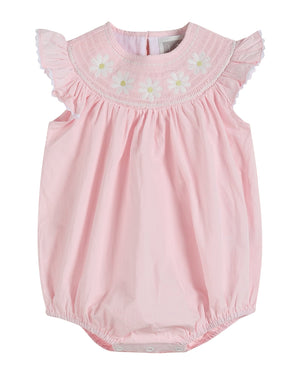 Light Pink Daisy Smocked Ruffle Romper