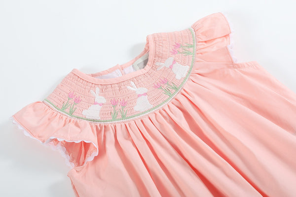 Light Pink Bunny Smocked Top and Bloomer Set