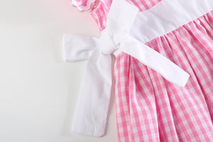 Light Pink Gingham A-Line Dress