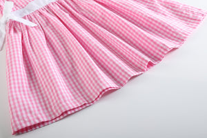 Light Pink Gingham A-Line Dress