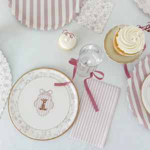 Light Pink Striped Guest Napkins, 24pcs