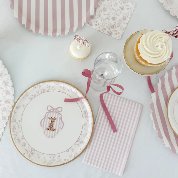 Light Pink Striped Guest Napkins, 24pcs